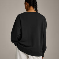 Cotton Vintage Lounge V Neck Sweatshirt | Washed Black