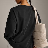 Cotton Vintage Lounge V Neck Sweatshirt | Washed Black