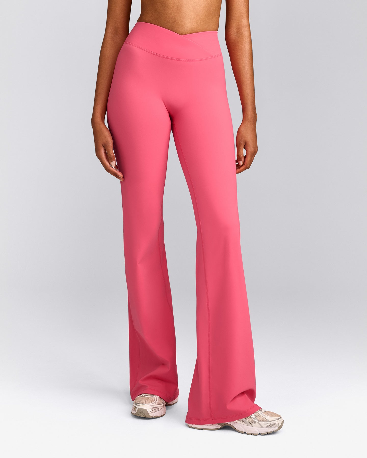 UnifiedMove™ Wrap Flared Trousers with Reflective Logo | Hot Girl Pink