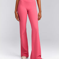 UnifiedMove™ Wrap Flared Trousers with Reflective Logo | Hot Girl Pink