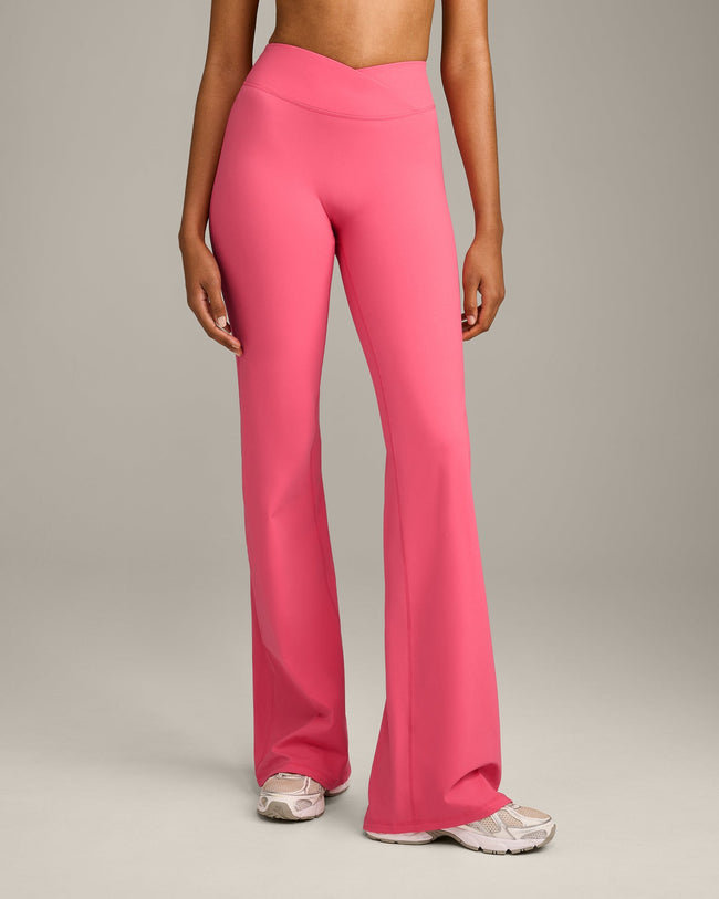 UnifiedMove™ Wrap Flared Bottoms with Reflective Logo | Hot Girl Pink