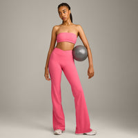 UnifiedMove™ Wrap Flared Bottoms with Reflective Logo | Hot Girl Pink