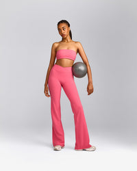UnifiedMove™ Wrap Flared Trousers with Reflective Logo | Hot Girl Pink