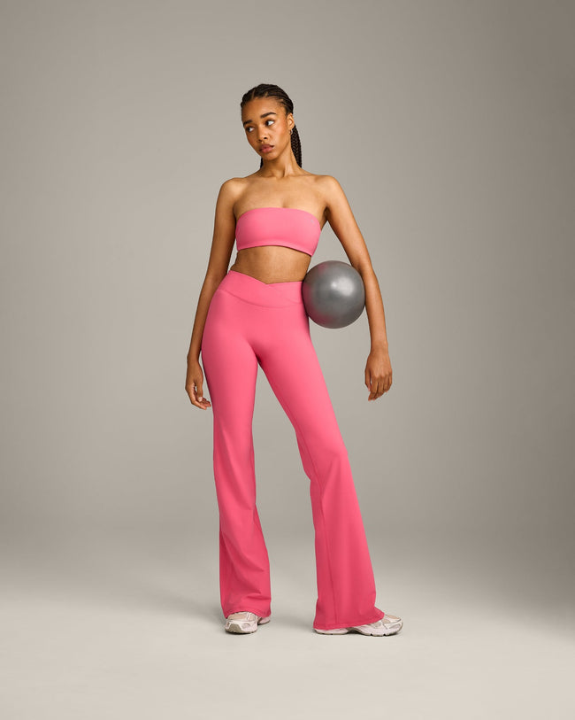 UnifiedMove™ Wrap Flared Bottoms with Reflective Logo | Hot Girl Pink