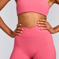 UnifiedMove™ Wrap Flared Trousers with Reflective Logo | Hot Girl Pink