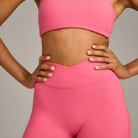 UnifiedMove™ Wrap Flared Bottoms with Reflective Logo | Hot Girl Pink