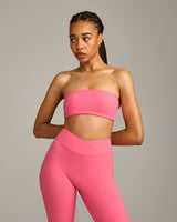 UnifiedMove Micro Bandeau Bralette with Reflective Logo | Hot Girl Pink