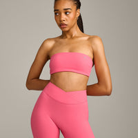 UnifiedMove Micro Bandeau Bralette with Reflective Logo | Hot Girl Pink