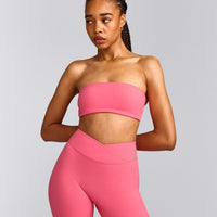 UnifiedMove™ Micro Bandeau Bralette with Reflective Logo | Hot Girl Pink
