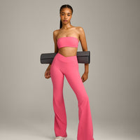 UnifiedMove Micro Bandeau Bralette with Reflective Logo | Hot Girl Pink