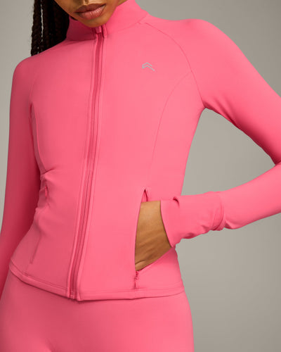 UnifiedMove™ Pocket Jacket with Reflective Logo | Hot Girl Pink