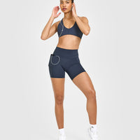 Unified High Waisted Pocket Shorts 6" | True Blue