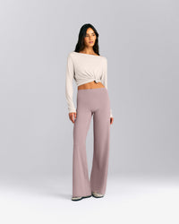FormeSoft™ Relaxed Slash Neck Long Sleeve Top | Sand