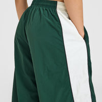 Oversized Piped Woven Straight Leg Track Bottoms | Racing Green