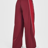 Oversized Piped Woven Straight Leg Track Bottoms | Rosewood