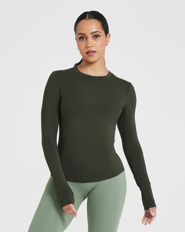 Mellow™ Soft Long Sleeve Top | Khaki
