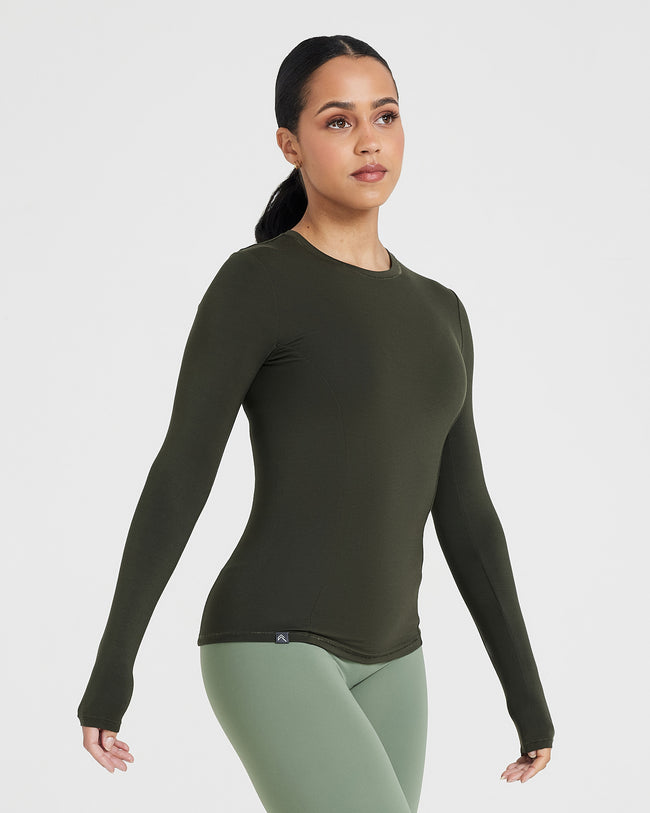 Mellow™ Soft Long Sleeve Top | Khaki