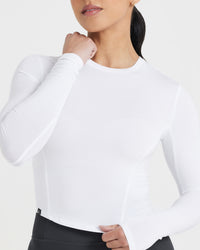 Mellow Soft Mid Long Sleeve Top | White