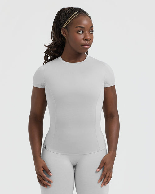Oner Modal Mellow Soft Short Sleeve T-Shirt | Light Grey