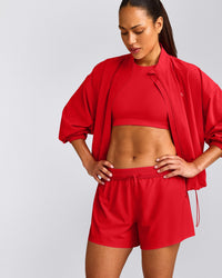 AirMove™ Lined Shorts 4" with Pocket | Fiery Red