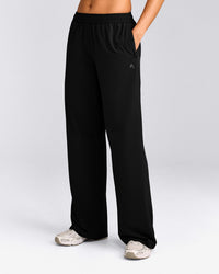 AirMove™ Straight Leg Trousers with Reflective Logo | Black