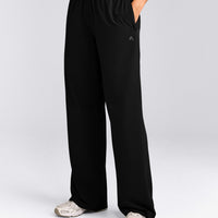 AirMove™ Straight Leg Trousers with Reflective Logo | Black