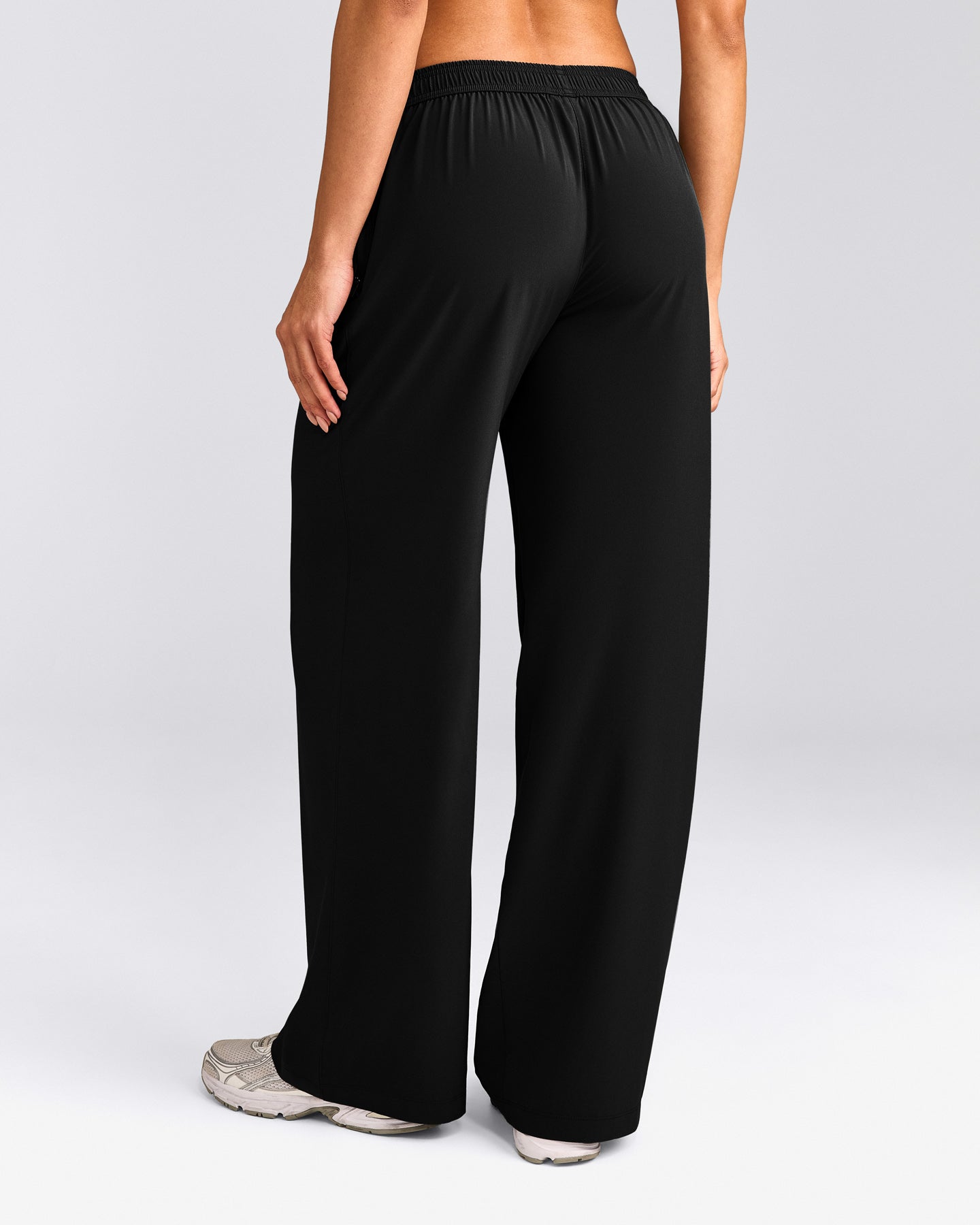 AirMove™ Straight Leg Trousers with Reflective Logo | Black
