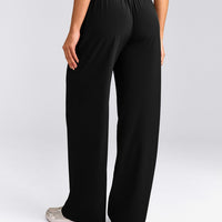 AirMove™ Straight Leg Trousers with Reflective Logo | Black