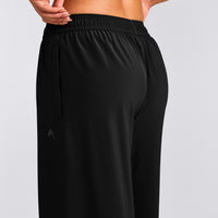 AirMove™ Straight Leg Trousers with Reflective Logo | Black