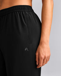 AirMove™ Straight Leg Trousers with Reflective Logo | Black