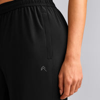 AirMove™ Straight Leg Trousers with Reflective Logo | Black