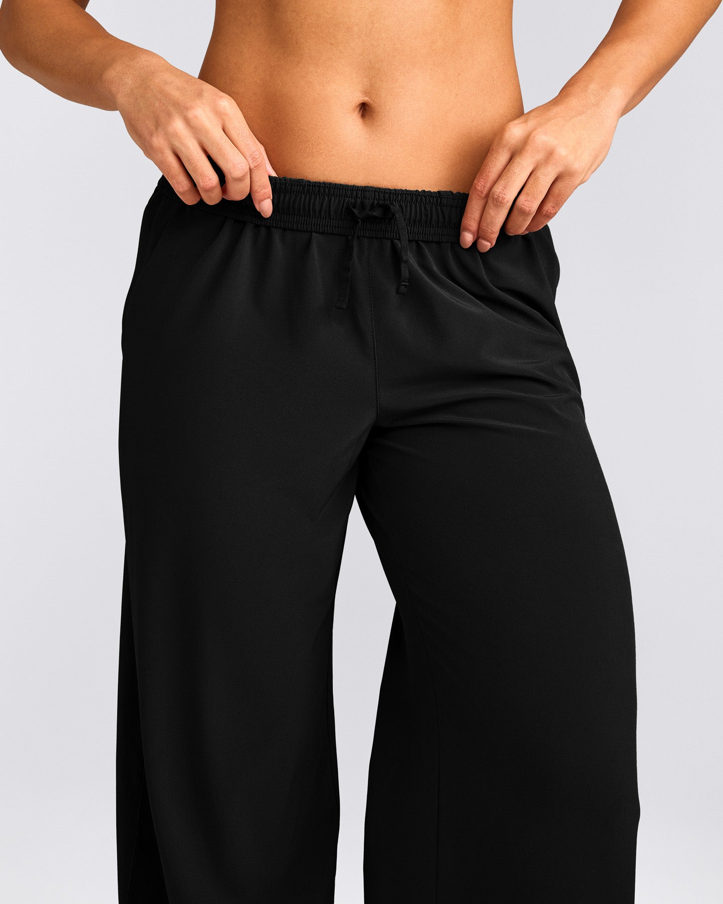 AirMove™ Straight Leg Trousers with Reflective Logo | Black