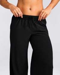 AirMove™ Straight Leg Trousers with Reflective Logo | Black
