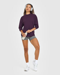 Classic Oversized Lightweight Long Sleeve Top | Blackberry Purple