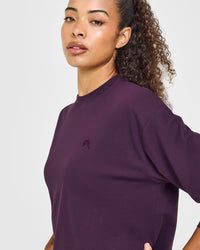 Classic Oversized Lightweight Long Sleeve Top | Blackberry Purple