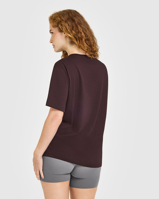 Classic Oversized Lightweight T-Shirt | Plum Brown