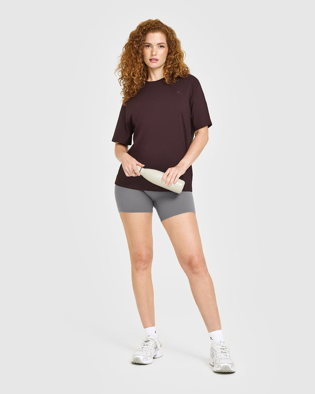 Classic Oversized Lightweight T-Shirt | Plum Brown