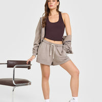 Cotton Fitted Mid Vest | Plum Brown