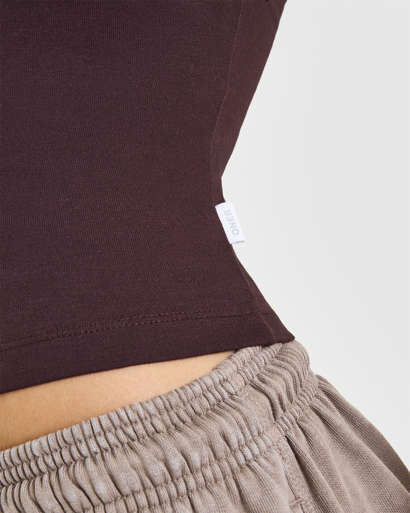 Cotton Fitted Mid Vest | Plum Brown