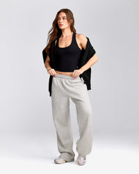 Cotton Fitted Tank Top with Grey Logo | Black