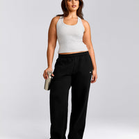 Cotton Fitted Tank Top with Grey Logo | Light Grey Marl