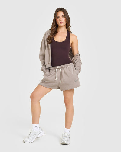 Cotton Fitted Vest | Plum Brown