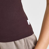 Cotton Fitted Vest | Plum Brown