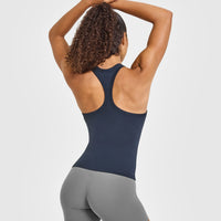 Cotton Fitted Vest | True Blue