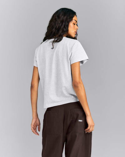 Regular Cotton Short Sleeve T-Shirt | Light Grey Marl