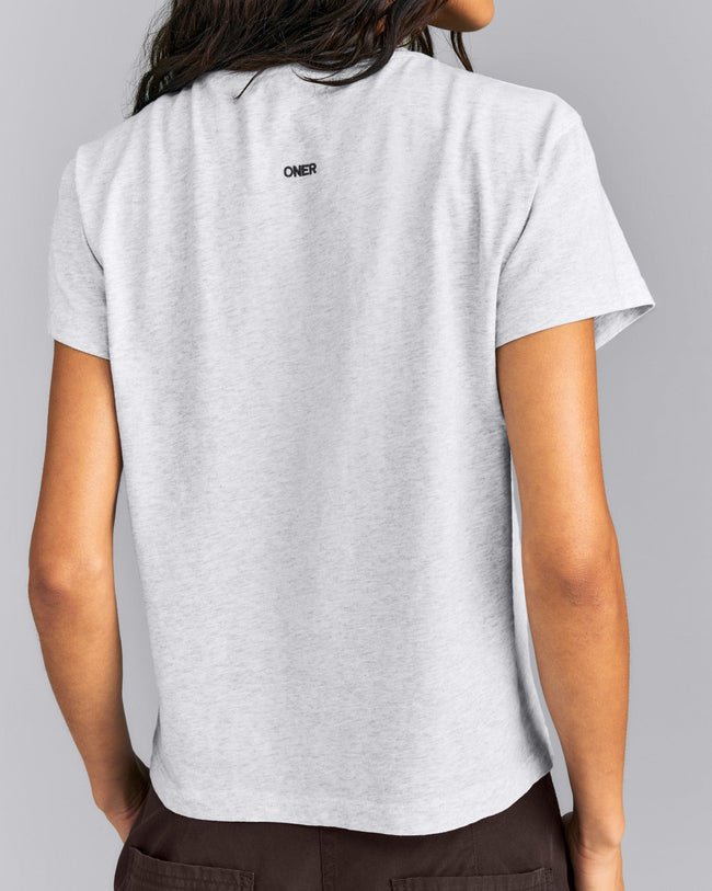 Regular Cotton Short Sleeve T-Shirt | Light Grey Marl