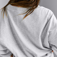 Cotton Vintage Lounge V Neck Sweatshirt | Light Grey Marl