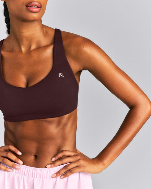 EasyLift™ Cross Back Sports Bra | Plum Brown