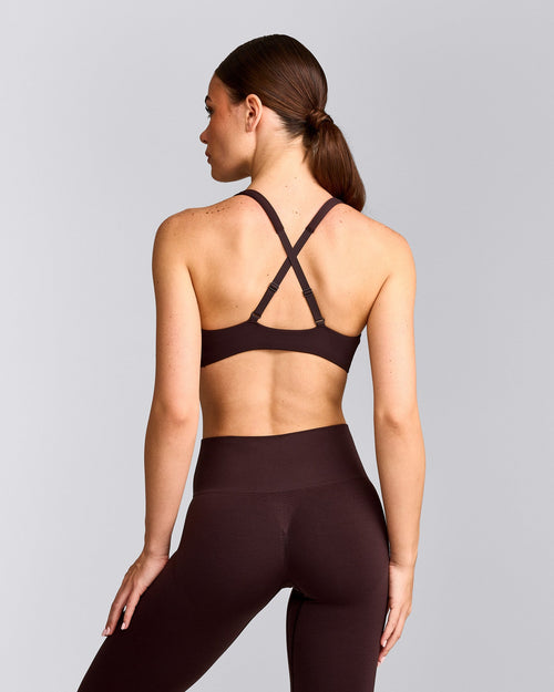 EasyLift™ Cross Back Sports Bra | Plum Brown