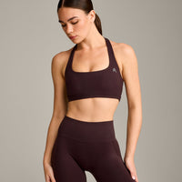 EasyLift™ Halter Bralette with Grey Logo | Plum Brown